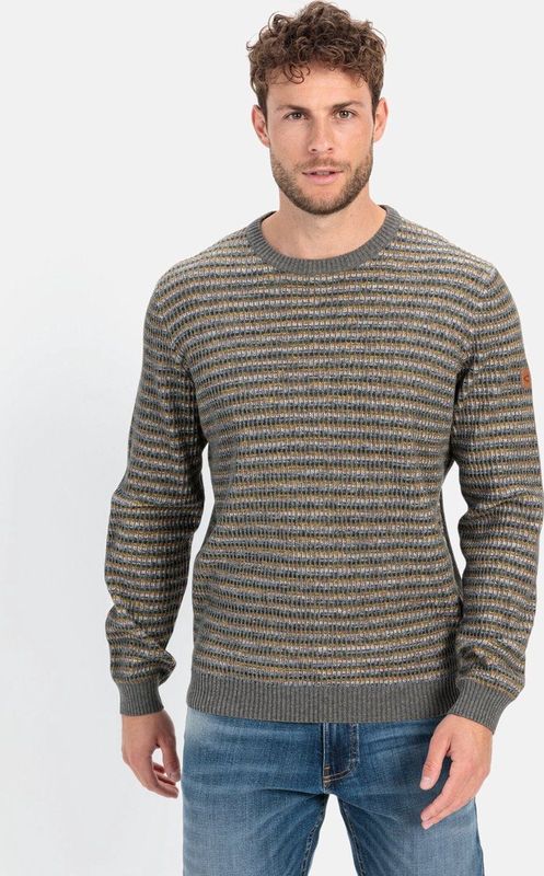 camel active - Mouline - Gebreide Trui - Grijs-Geel