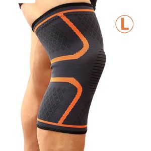 Nivard Sportbrace Knie - Kniebrace - Knee Sleeves Powerlifting - Knee Support - Compressie Knie Brace - Knee Wraps - Dames - Heren - Oranje - Maat L