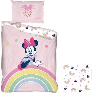 Disney Minnie Mouse Dekbedovertrek Rainbow - Eenpersoons - 140 x 200 cm - Polyester
