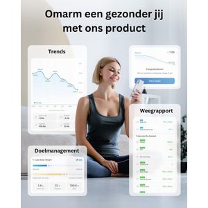 ApexArte® Weegschaal Personenweegschaal - Slimme weegschaal met Lichaamsanalyse - Digitaal - Zwart