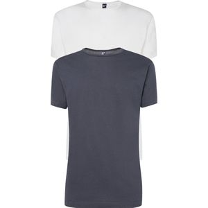 Alan Red - Derby O-Hals 2-Pack T-Shirts Wit Antraciet - Heren - Maat S - Regular-fit