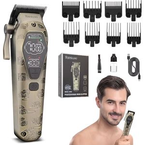 Resuxi Professionele Tondeuse - Tondeuse Draadloos Mannen - 3 Snelheden - Trimmer Hoofd en Baard - Haar trimmer