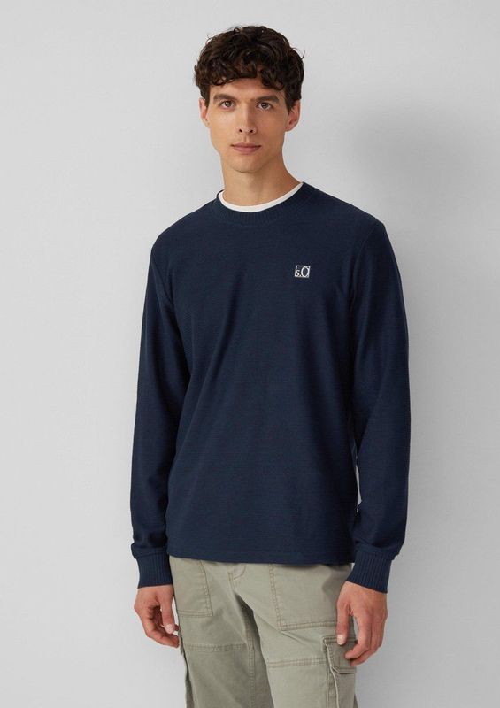 s.Oliver - Sweatshirt - Navy - Effen - Lange Mouw