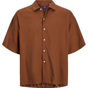 Jack & Jones Heren Overhemd JORPAROS OVERSIZED SHIRT bequem Bruin M Volwassenen