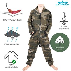 Unisex Kids Fleece Hooded Jumpsuit in Various Colors