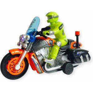 Police Moto - Speelgoed Politiemotor - Pull Back drive -met geluid en lichtjes - motorfiets