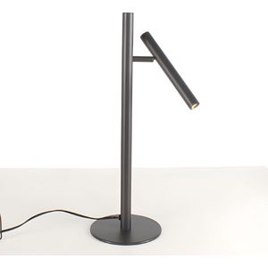 Staande zwarte leeslamp | 1 lichts | zwart | metaal | 51 cm | bureaulamp | tafellamp | dimbaar | modern design | Luogo | Freelight