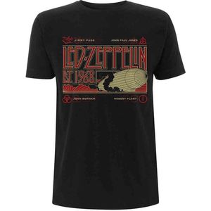 Led Zeppelin - Zeppelin & Smoke Heren T-shirt - M - Zwart