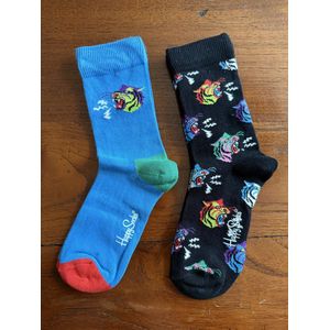 2 paar Happy Socks, kinderen van 4-6 jaar, meerkleurig.