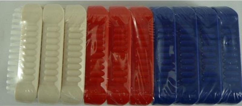 Nagelborstel - Kunststof - Verschillende Kleuren - Pak a 10 Stuks