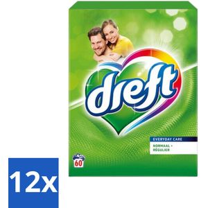 Dreft Poeder Wasmiddel Professional 60 Wasbeurten 3,9 kg - Voordeelverpakking - 12 stuks
