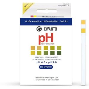 pH-teststrips voor Speeksel en Urine - 100 Stuks, Meetbereik pH 4,5-9,0, Zeer Gevoelig