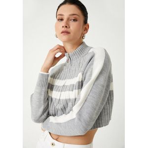 Koton Gebreid vest  grijs / wit