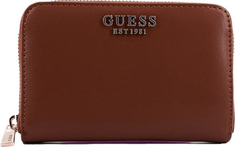 GUESS Portemonnee Laurel Zip Around Wallet Cognac Bruine