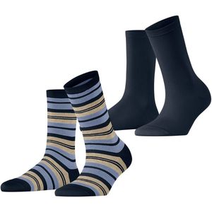 Esprit - College Stripe 2-Pack - Sokken - Blauw - Dames