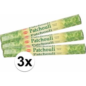 3 pakjes wierook stokjes Patchouli - 60 stokjes