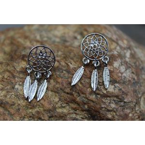 Wellness-House | Oorbellen Dreamcatcher Verzilverd | Dromenvanger | Dreamcatcher | Zen | Relax | Fashion Accessoire