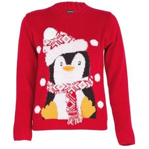 Unisex kersttrui met kerstman, sneeuwman, rendier en pinguïn voor jongens en meisjes