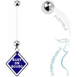 Fako Bijoux® - Zwangerschapspiercing - Baby on Board - Blauw