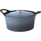 Cuisinox Volcan Gietijzeren Braadpan 24 cm 3.4L Denim Blue - Perfect voor braden en stoven