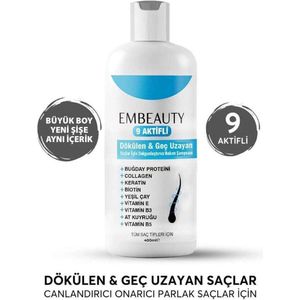Embeauty Collageen en Beratine tegen Haaruitval Snelle Haargroei Voller Herstellend Voedende Shampoo Keratin Bambu Whey Protein Chestnut Panthenol Biotin Vitamin B5 Vitamin B3 400 ml