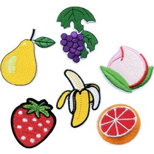 Fruit Strijk Embleem Patch Set A 6 stuks 5 cm / 6.4 cm / Meerkleurig