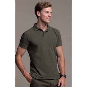 Laurent Vergne - Heren - Polo - Kaki Groen - 100% Katoen - maat S - Slim fit
