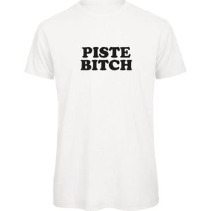 T-shirt wit S - Piste Bitch - soBAD. | Foute apres ski outfit | kleding | verkleedkleren | wintersport t-shirt | wintersport dames en heren