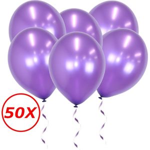 Paarse Ballonnen Metallic 50St Feestversiering Verjaardag Ballon