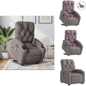 vidaXL Sta-op-massagestoel - Sta-op-massagestoelen - Massagestoel - Sta-opstoel - Sta-op-massagestoel elektrisch verstelbaar stof taupe