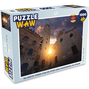 Puzzel De grote Toren van de stad San Gimignano in Italië - Legpuzzel - Puzzel 1000 stukjes volwassenen