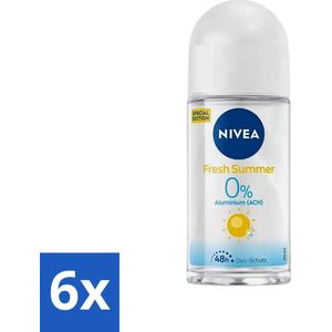 Nivea - Deo Roll-On - Fresh Summer - Special Edition - 50 ml - Voordeelverpakking - 6 stuks