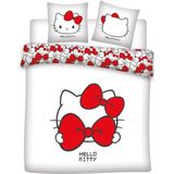 Hello Kitty - Dekbedovertrek - Wit - Red Bow - Lits Jumeaux - 240 x 220 cm - Polykatoen