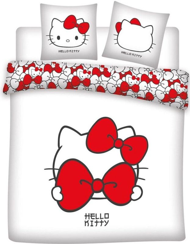 Hello Kitty - Dekbedovertrek - Wit - Red Bow - Lits Jumeaux - 240 x 220 cm - Polykatoen