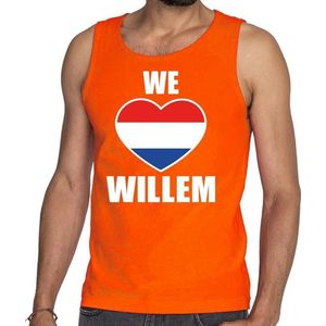 Oranje We Love Willem tanktop / mouwloos shirt - Shirt voor heren - Koningsdag kleding S