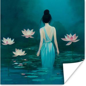 Vrouw - Portret - Water - Bloemen - Lelie