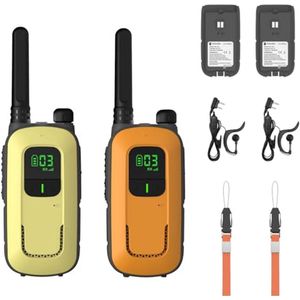 Walkietalkie voor kinderen met 16 kanalen, PMR446, VOX & zaklamp - 4 km bereik voor avontuur & outdoor (2 stuks)
