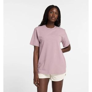 New Balance Embossed Logo Jersey T-shirt Met Korte Mouwen Roze M Vrouw
