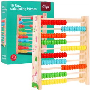 Playos® - Houten Telraam - Eenhoorns - 24 x 21 cm - Abacus - Rekenrek - Leren Rekenen - Educatief Speelgoed