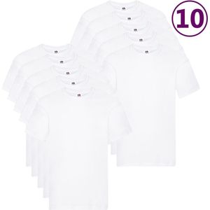 Fruit of the Loom T-shirts Original 10 st L katoen wit