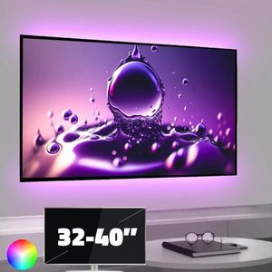 TV verlichting | TV Lamp | met 2x RGBWW strip 32-40 inch | Gaming accessoires | Led Light Strip | Licht strip
