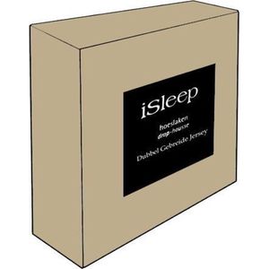 iSleep Dubbel Jersey Split-Topper Hoeslaken - Tweepersoons - 160x200/210 cm - Taupe