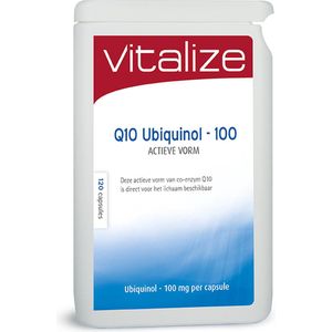Q10 Ubiquinol 100 mg Actieve Vorm 120 capsules - Omgezette vorm van co-enzym Q10 - Door Kaneka gepatenteerde en omgezette vorm van co-enzym Q10 ubiquinon - Vitalize