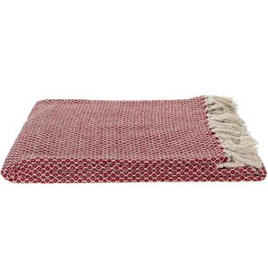 Mica Decorations plaid marsala maat in cm: 170 x 130 - ROOD