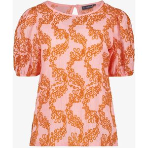 TwoDay dames top met oranje borduursels - Maat XL