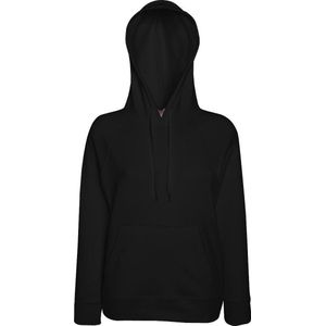 Fruit Of The Loom Dames Getailleerd Lichtgewicht Hoodie Dames met Capuchon  (240 GSM) (Zwart)