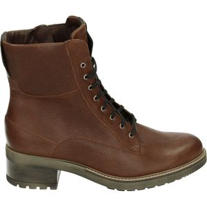 Durea 9725 H - VeterlaarzenHoge sneakersDames sneakersDames veterschoenenHalf-hoge schoenen - Kleur: Cognac - Maat: 37