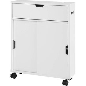 Mara Badkamertrolley - Badkamerkast - Badkamermeubel - 2 Schuifdeuren - Opbergruimte - 52 x 17 x 67 cm