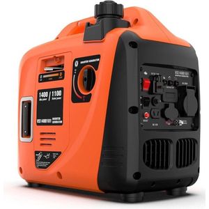 Generator Benzine - Stroomgenerator - Oranje - Stille Werking - 1400W