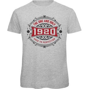1920 The One And Only | Feest Kado T-Shirt Heren - Dames | Antraciet - Donker Rood | Perfect Verjaardag Cadeau Shirt | Grappige Spreuken - Zinnen - Teksten | Maat L